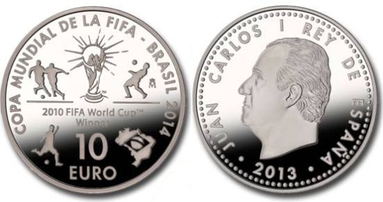 西班牙发行的世界杯纪念币 
