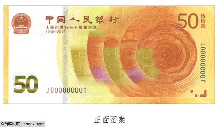 央行发行:人民币发行70周年纪念币/钞1套4枚